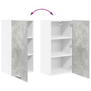 vidaXL Függő szekrény Beton szürke és fehér 40 x 31 x 80 cm Faanyag