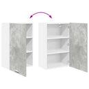 vidaXL Függő szekrény Beton szürke és fehér 50 x 31 x 80 cm Faanyag