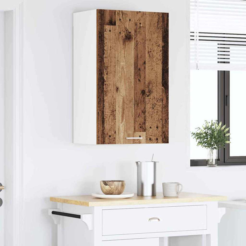 vidaXL Függő szekrény Riga Régi fa és fehér 50 x 31 x 80 cm Faanyag