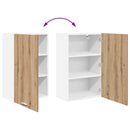 vidaXL Függő szekrény Riga Artisan tölgy és fehér 50 x 31 x 80 cm
