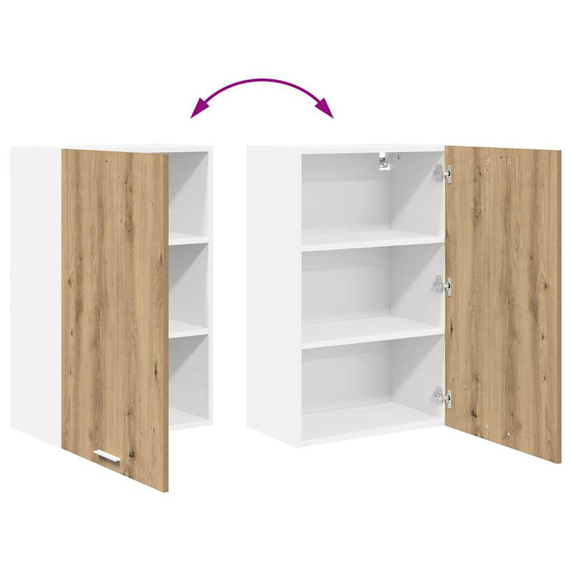 vidaXL Függő szekrény Riga Artisan tölgy és fehér 50 x 31 x 80 cm