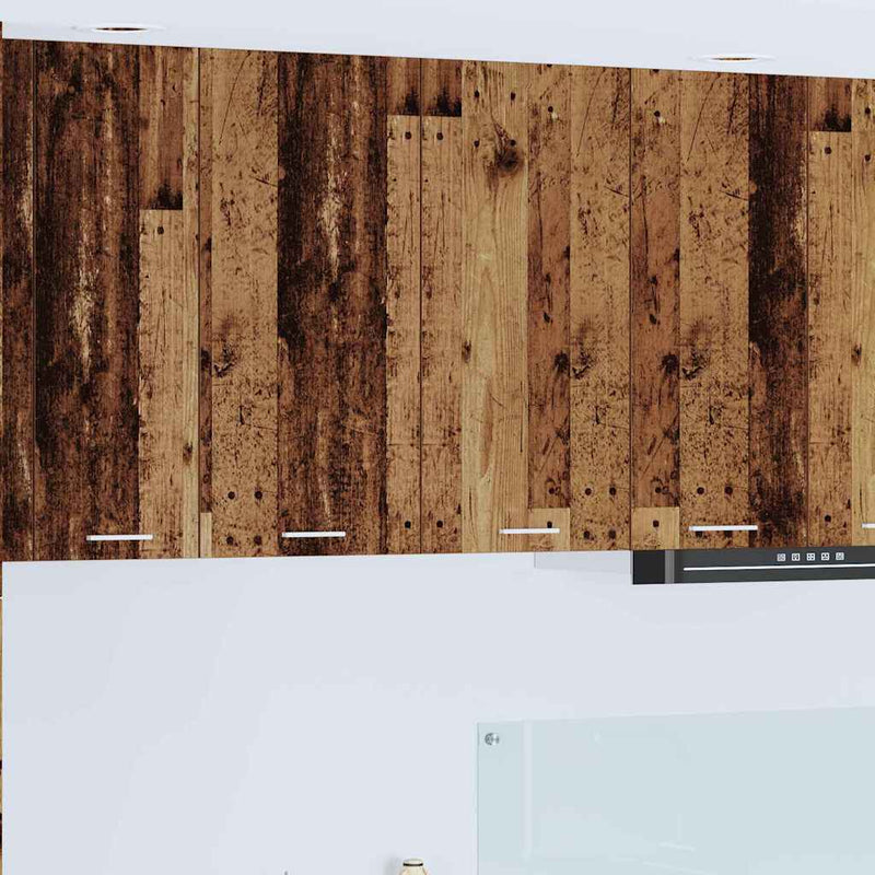 vidaXL Függő szekrény tárolóval Riga Öreg fa 80 x 31 x 80 cm Faanyag