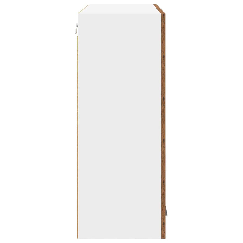 vidaXL Függő szekrény tárolóval Riga Öreg fa 80 x 31 x 80 cm Faanyag