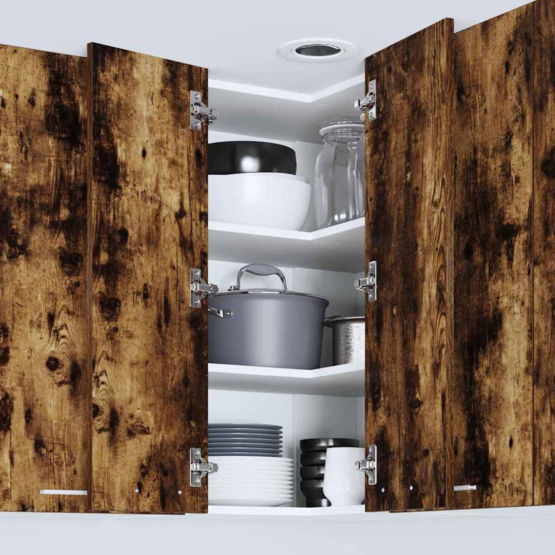 vidaXL Függő szekrény Riga Füstölt tölgy és fehér 57 x 57 x 80 cm