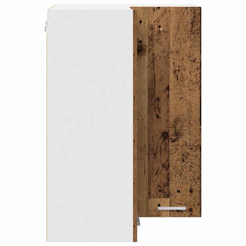 vidaXL Függő szekrény Riga Régi fa és fehér 57 x 57 x 80 cm Faanyag