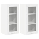 vidaXL Függő szekrény tárolóval 2 pcs Fehér 40 x 31 x 80 cm Faanyag
