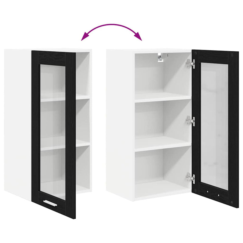 vidaXL Függő szekrény Riga Fekete tölgy 40 x 31 x 80 cm Faanyag