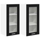 vidaXL Függő szekrény 2 pcs Fekete tölgy 40 x 31 x 80 cm Faanyag
