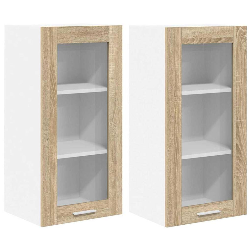 vidaXL Függő szekrény Riga 2 pcs Sonoma tölgy 40 x 31 x 80 cm Faanyag