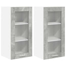 vidaXL Függő szekrény 2 pcs Beton Szürke 40 x 31 x 80 cm Faanyag