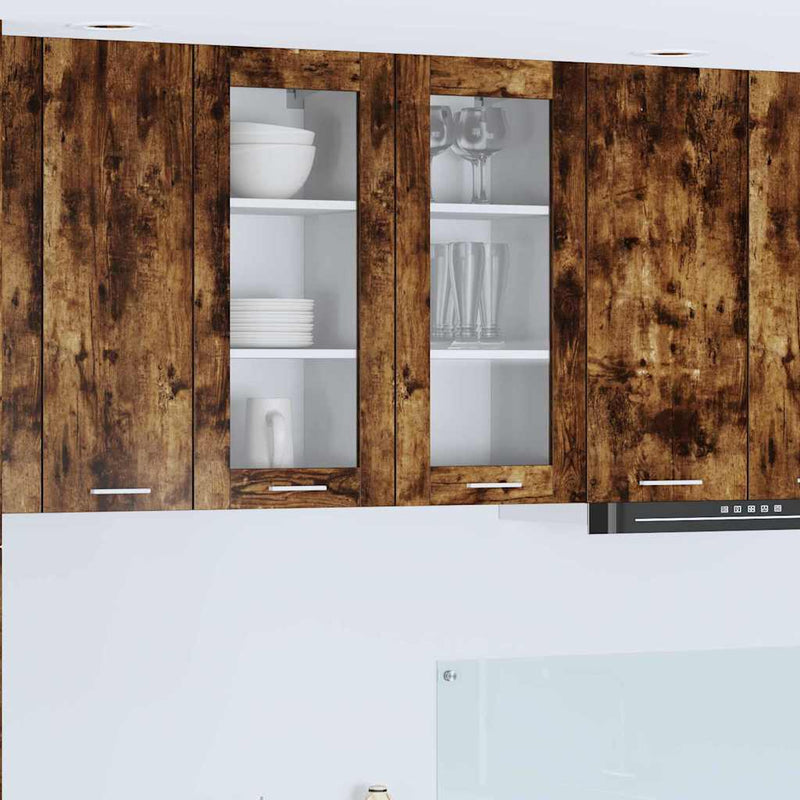 vidaXL Függő szekrény Riga 2 pcs Füstölt tölgy 40 x 31 x 80 cm Faanyag