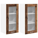 vidaXL Függő szekrény tárolóval 2 pcs Öreg fa 40 x 31 x 80 cm Faanyag