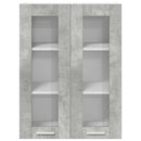 vidaXL Függő szekrény tárolóval Beton Szürke 60 x 31 x 80 cm Faanyag