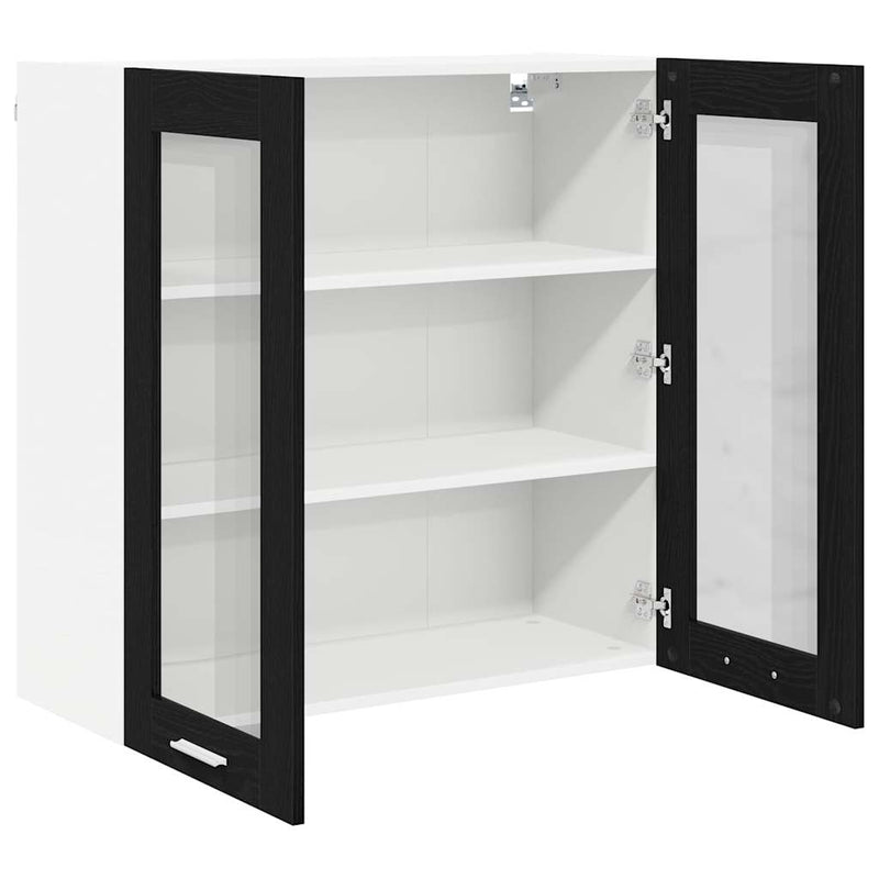 vidaXL Függő szekrény Riga Fekete tölgy 80 x 31 x 80 cm Faanyag