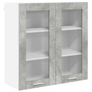 vidaXL Függő szekrény tárolóval Beton Szürke 80 x 31 x 80 cm Faanyag