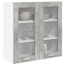 vidaXL Függő szekrény tárolóval Beton Szürke 80 x 31 x 80 cm Faanyag