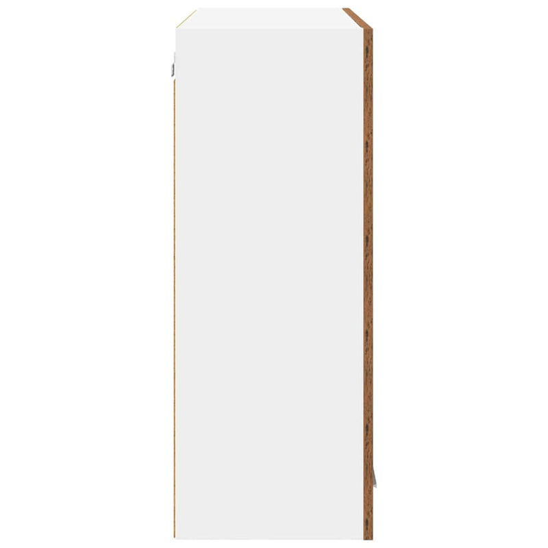 vidaXL Függő szekrény tárolóval Riga Öreg fa 80 x 31 x 80 cm Faanyag