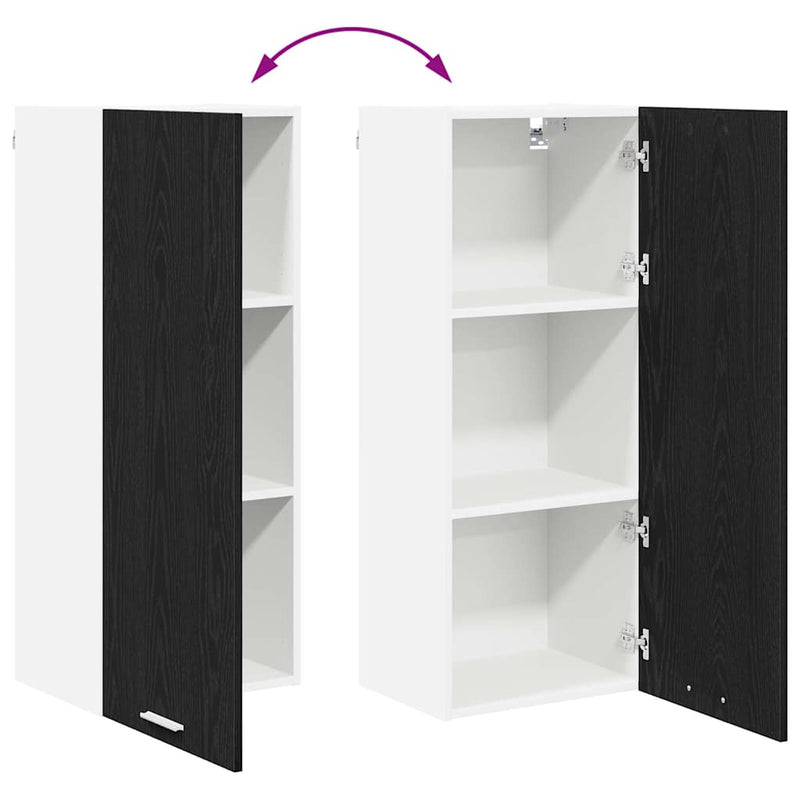 vidaXL Függő szekrény Riga Fekete tölgy 40 x 31 x 100 cm Faanyag