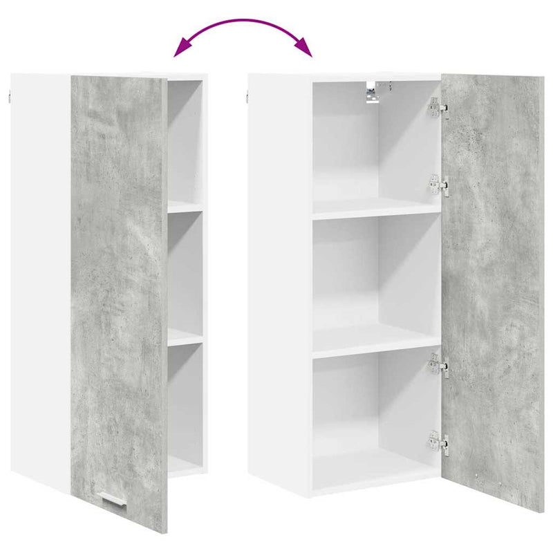 vidaXL Függő szekrény Riga Beton Szürke 40 x 31 x 100 cm Faanyag