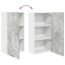 vidaXL Függő szekrény Beton szürke és fehér 50 x 31 x 100 cm Faanyag