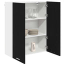 vidaXL Függő szekrény tárolóval Fekete tölgy 80 x 31 x 100 cm Faanyag