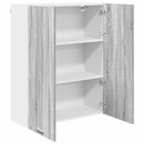 vidaXL Függő szekrény tárolóval Szürke Sonoma 80 x 31 x 100 cm Faanyag