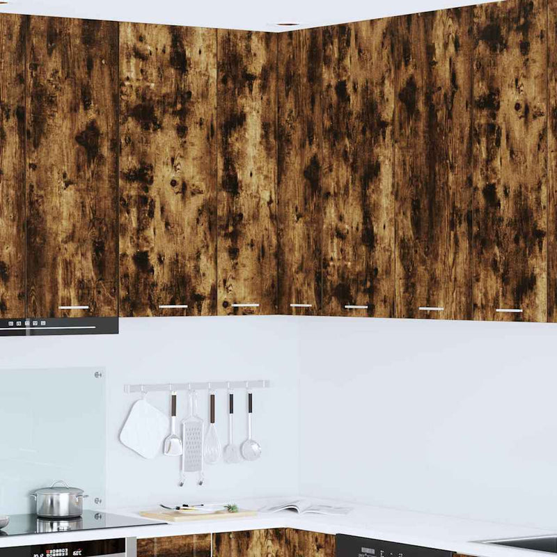 vidaXL Függő szekrény Riga Füstölt tölgy és fehér 57 x 57 x 100 cm