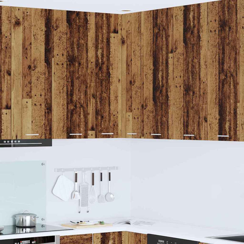 vidaXL Függő szekrény Riga Régi fa és fehér 57 x 57 x 100 cm Faanyag