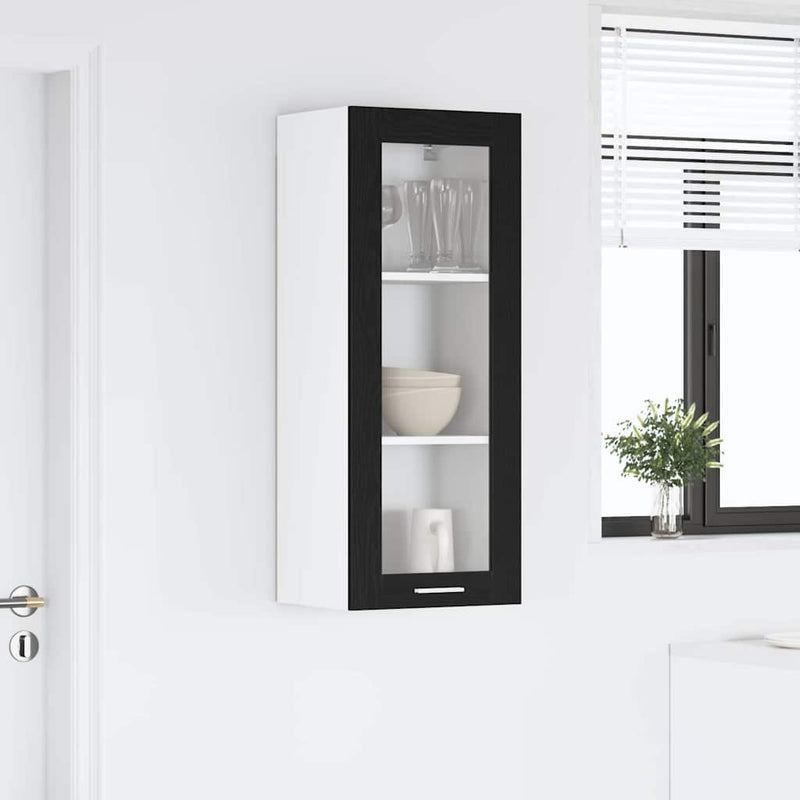 vidaXL Függő szekrény Riga Fekete tölgy 40 x 31 x 100 cm Faanyag