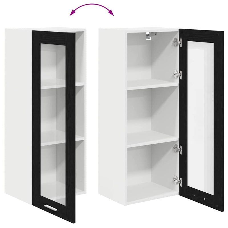 vidaXL Függő szekrény Riga Fekete tölgy 40 x 31 x 100 cm Faanyag