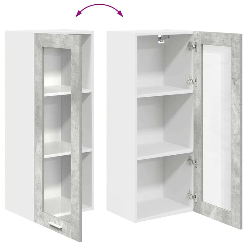 vidaXL Függő szekrény Riga Beton Szürke 40 x 31 x 100 cm Faanyag