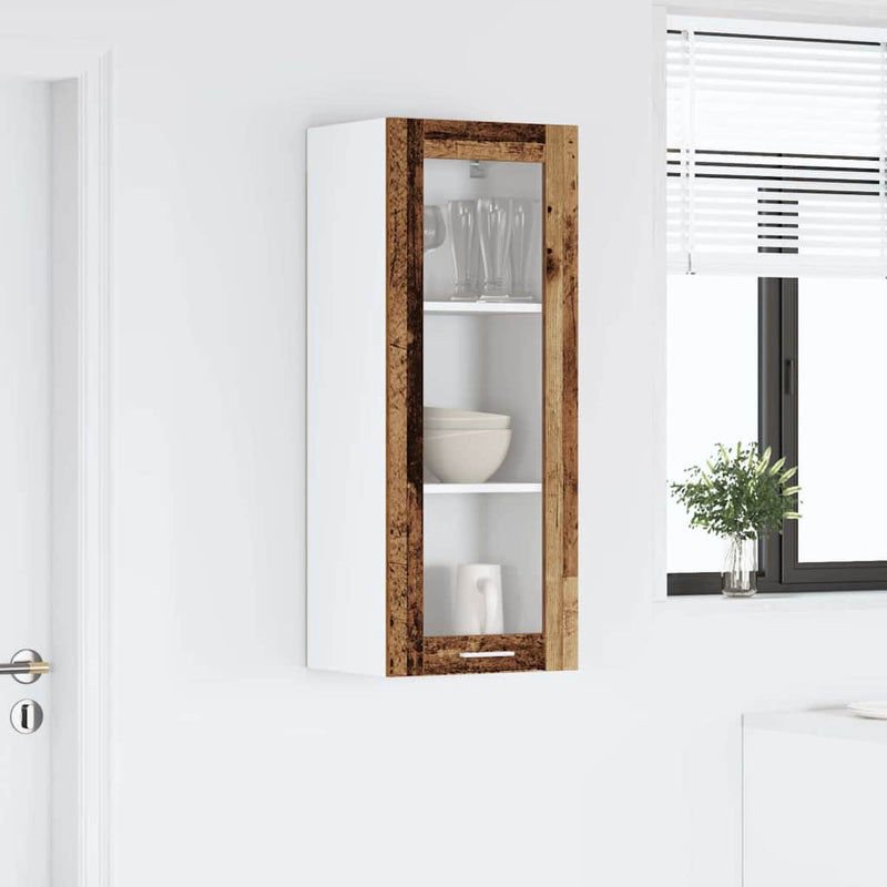 vidaXL Függő szekrény tárolóval Riga Öreg fa 40 x 31 x 100 cm Faanyag