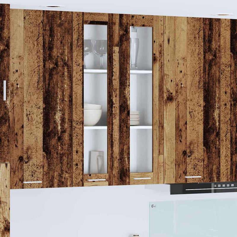 vidaXL Függő szekrény tárolóval Riga Öreg fa 60 x 31 x 100 cm Faanyag