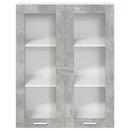 vidaXL Függő szekrény tárolóval Beton Szürke 80 x 31 x 100 cm Faanyag