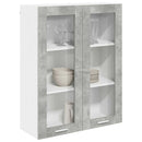 vidaXL Függő szekrény tárolóval Beton Szürke 80 x 31 x 100 cm Faanyag