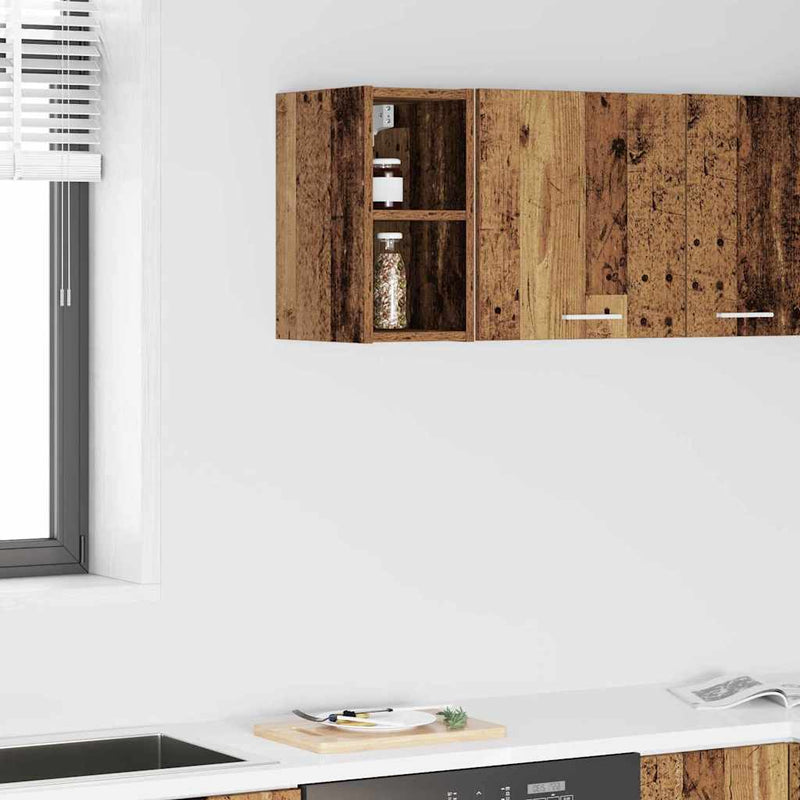 vidaXL Függő szekrény tárolóval Riga Öreg fa 20 x 29,5 x 40 cm Faanyag