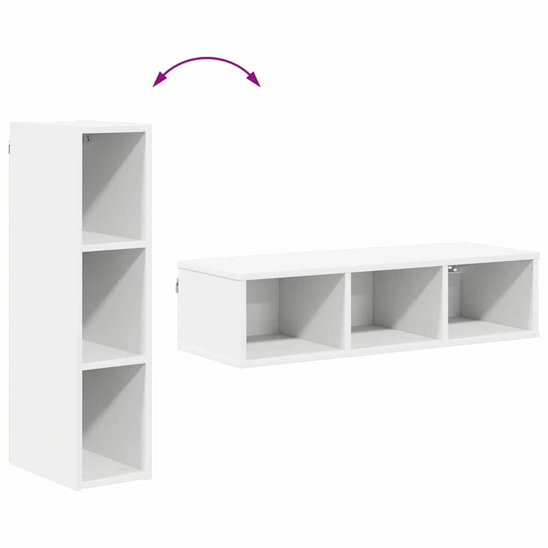 vidaXL Függő szekrény tárolóval Riga Fehér 20 x 29,5 x 80 cm Faanyag