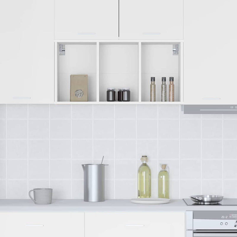 vidaXL Függő szekrény tárolóval Riga Fehér 40 x 29,5 x 80 cm Faanyag