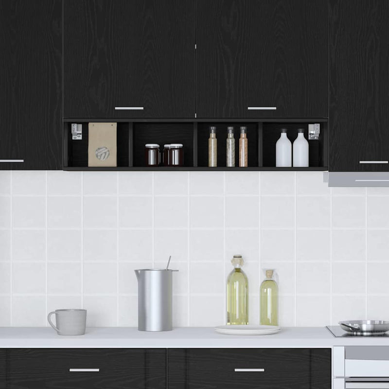 vidaXL Függő szekrény Riga Fekete tölgy 20 x 29,5 x 100 cm Faanyag