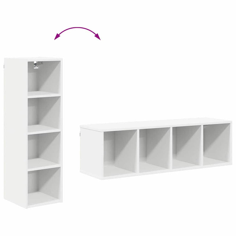 vidaXL Függő szekrény tárolóval Riga Fehér 30 x 29,5 x 100 cm Faanyag