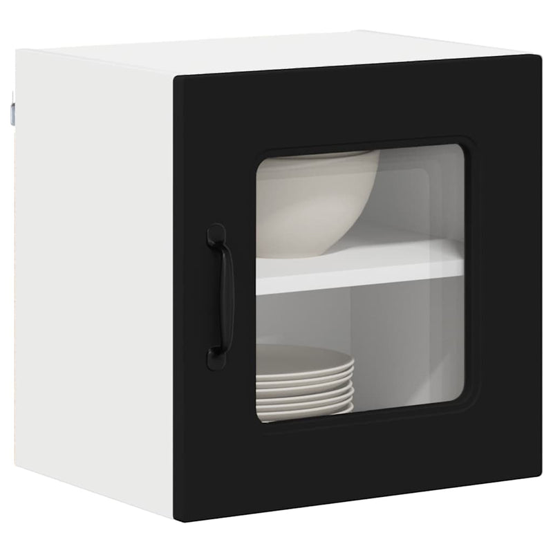 vidaXL Fali konyhaszekrény 2 pcs Fekete 40 x 31 x 40 cm Faanyag