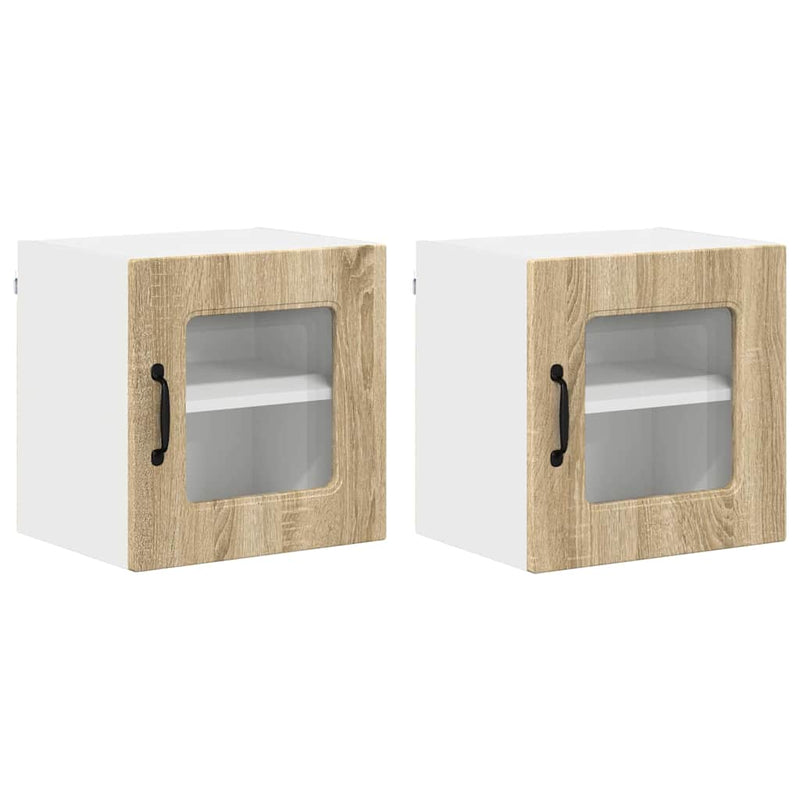 vidaXL Fali konyhaszekrény 2 pcs Sonoma tölgy 40 x 31 x 40 cm Faanyag