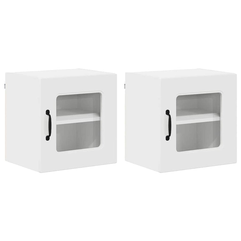 vidaXL Fali konyhaszekrény 2 pcs Magas Fényű Fehér 40 x 31 x 40 cm