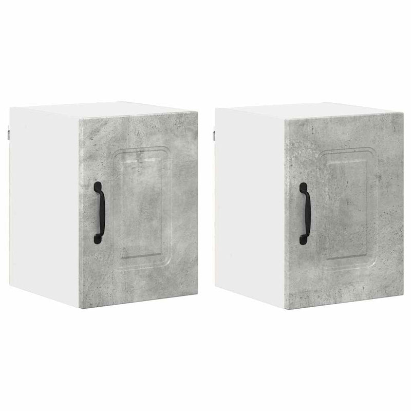 vidaXL Fali konyhaszekrény 2 pcs Beton Szürke 30 x 31 x 40 cm Faanyag