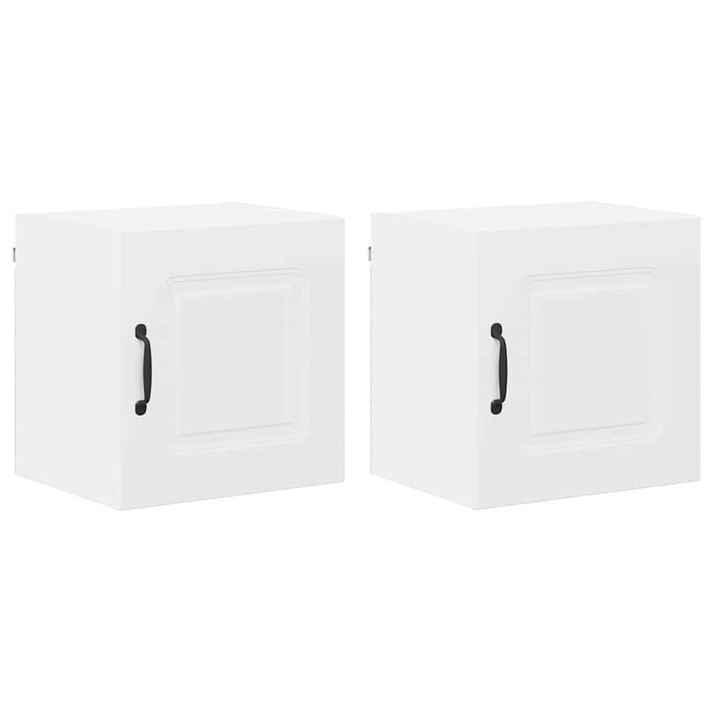 vidaXL Fali konyhaszekrény ajtóval 2 pcs Fehér 40 x 31 x 40 cm Faanyag