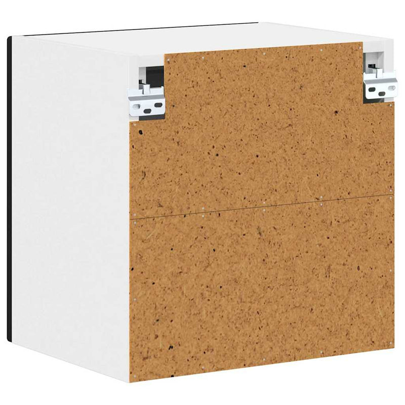 vidaXL Fali konyhaszekrény polcokkal Fekete 40 x 31 x 40 cm Faanyag