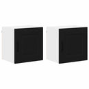 vidaXL Fali konyhaszekrény 2 pcs Fekete 40 x 31 x 40 cm Faanyag