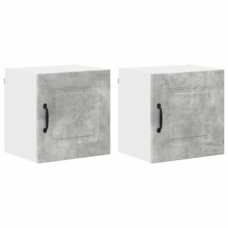 vidaXL Fali konyhaszekrény 2 pcs Beton Szürke 40 x 31 x 40 cm Faanyag