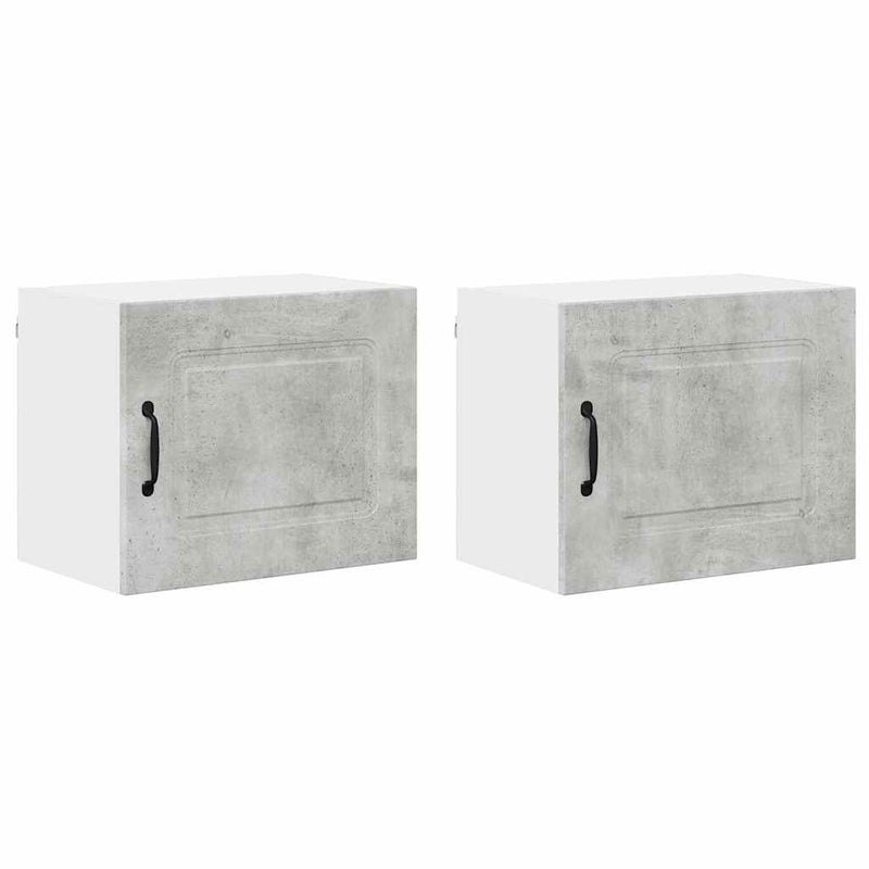 vidaXL Fali konyhaszekrény 2 pcs Beton Szürke 50 x 31 x 40 cm Faanyag