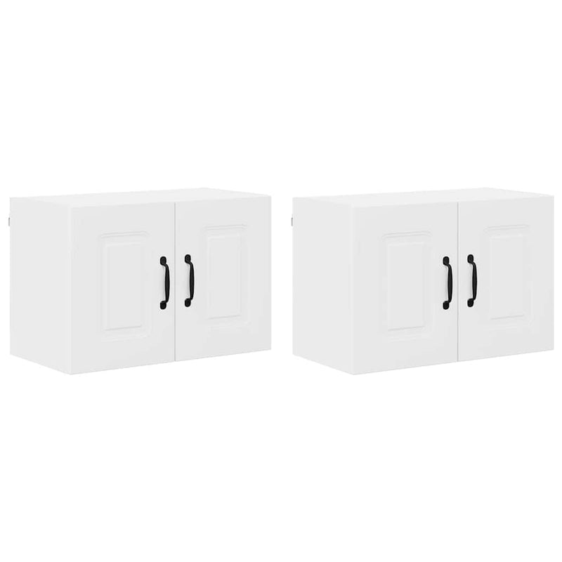 vidaXL Fali konyhaszekrény ajtóval 2 pcs Fehér 60 x 31 x 40 cm Faanyag